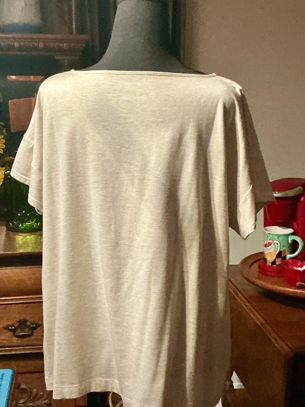 J. Jill Luxe Supima Short-Sleeve Tee in Natural Beige L
